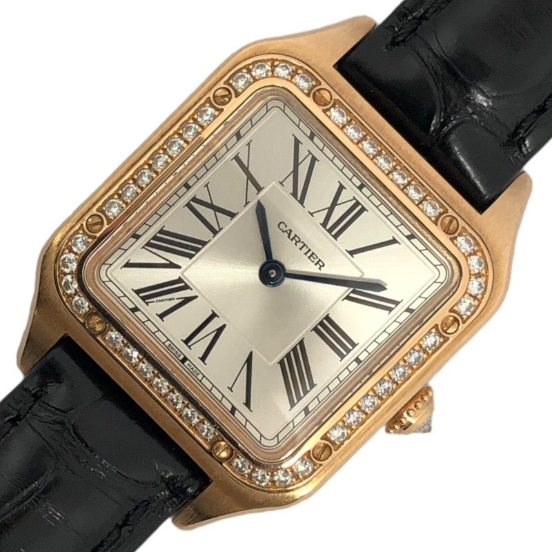 カルティエ Cartier サントス デュモン SM WJSA0017 シルバー K18PG/革