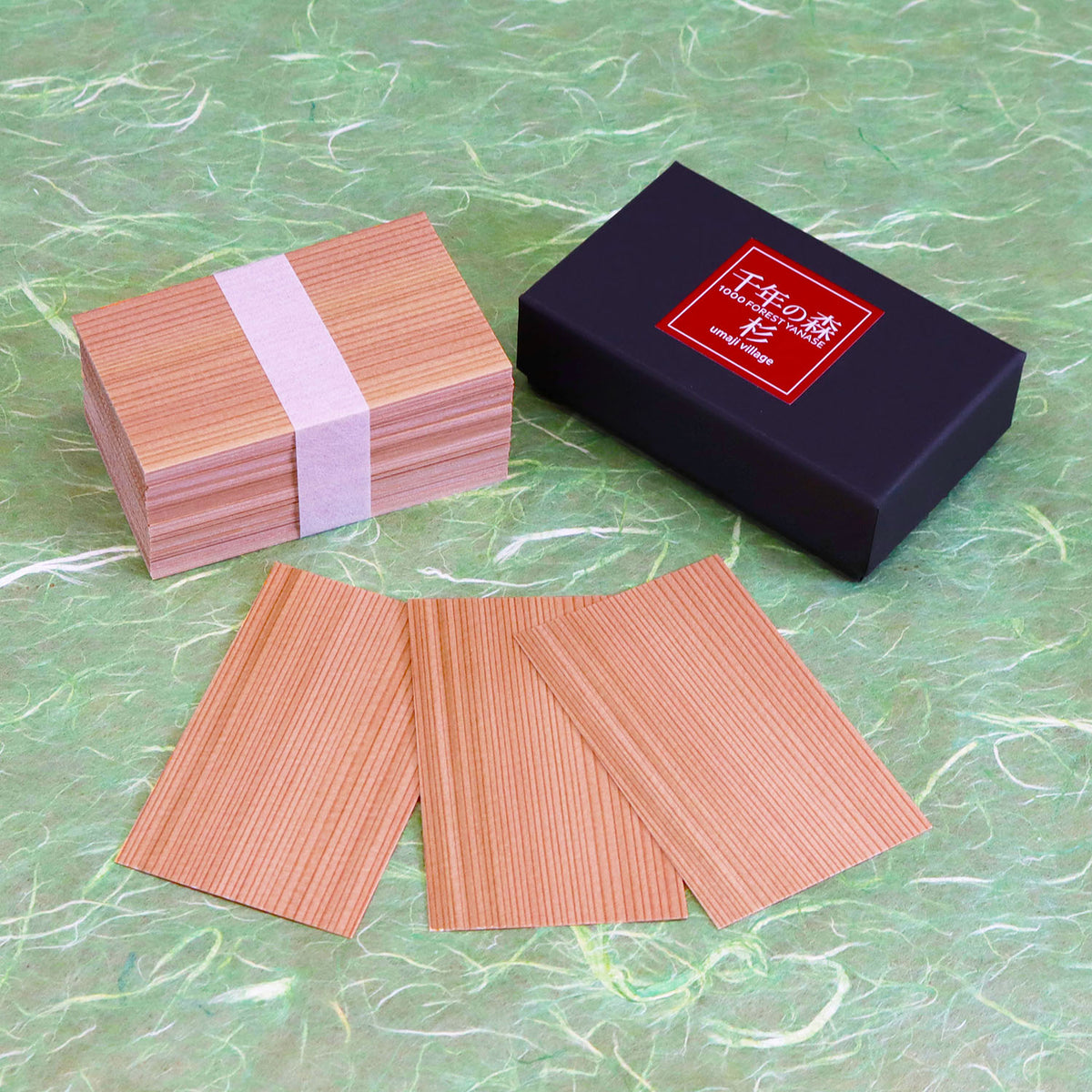 We also offer wooden business cards, 100 cedar cards (backing only