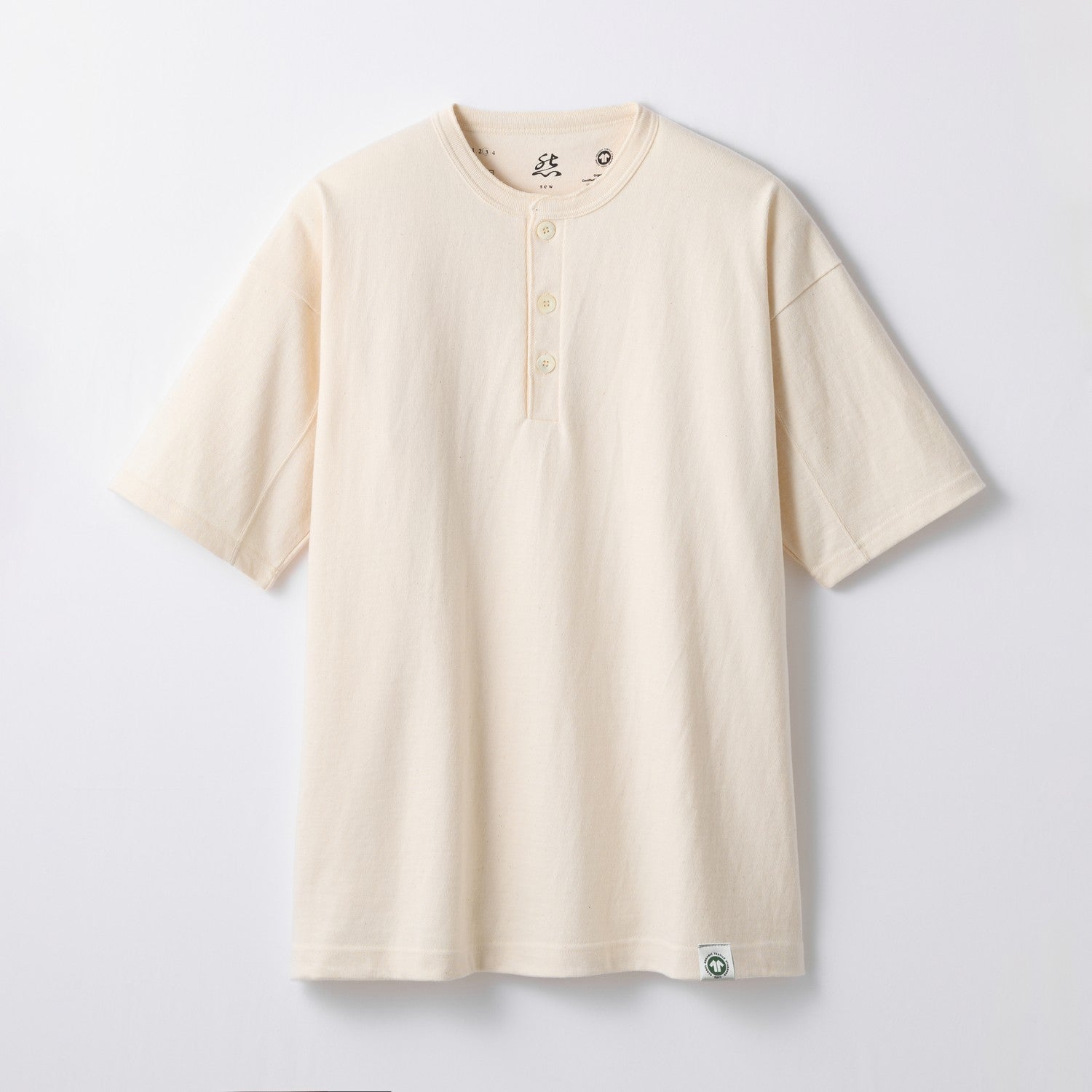 MENS GOTS 半袖 ヘンリーネックTシャツ ORGANIC | 高級無地Tシャツ専門