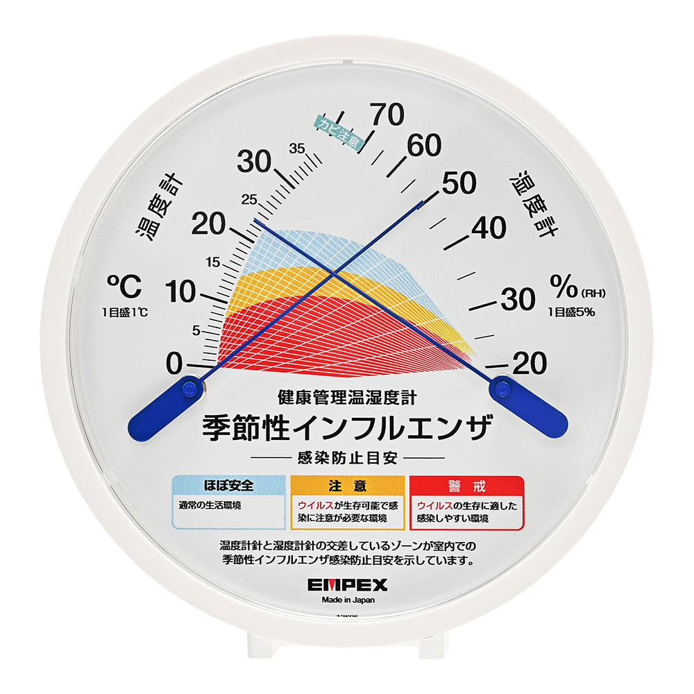 健康管理温湿度計季節性インフルエンザ感染防止目安 TM-2584 – EMPEX