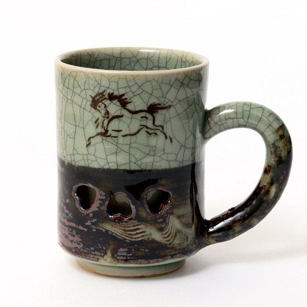 大堀相馬焼 二重マグカップ