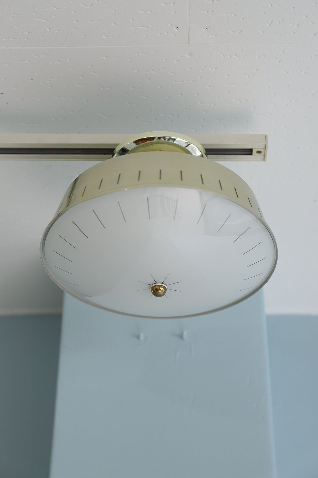 ヴィンテージ ミッドセンチュリー シーリングランプ ウッド 真鍮コンビ