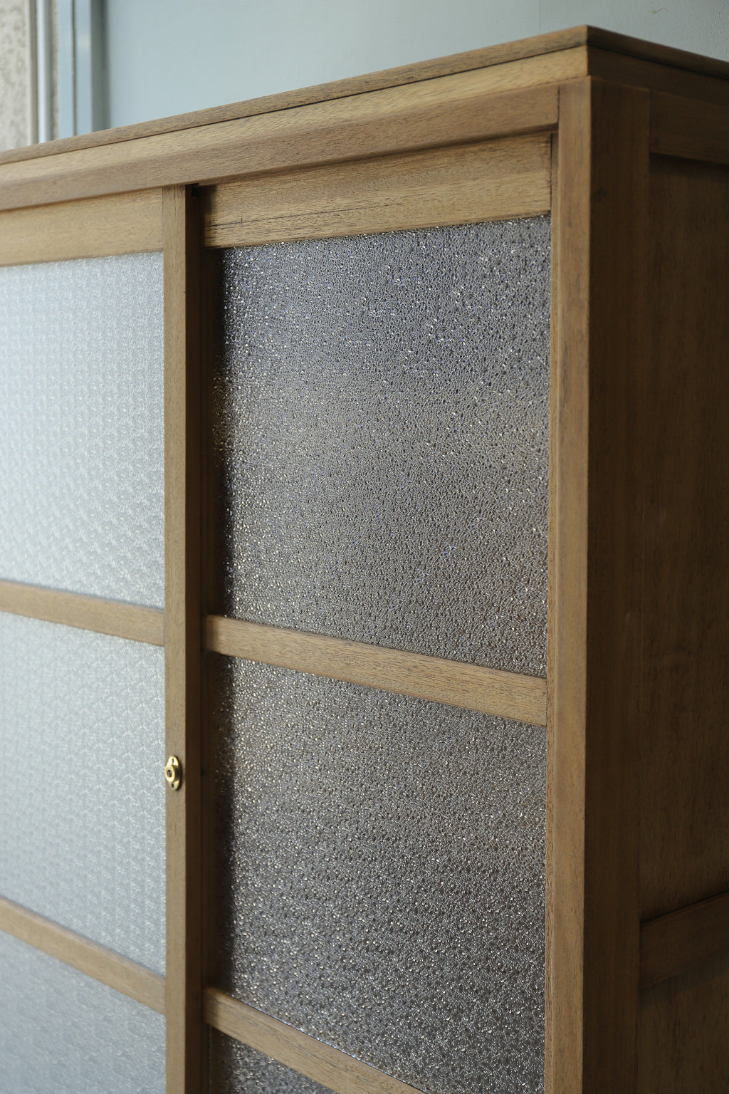 ジャパンヴィンテージ ダイヤガラス キャビネット 戸棚 収納 古道具