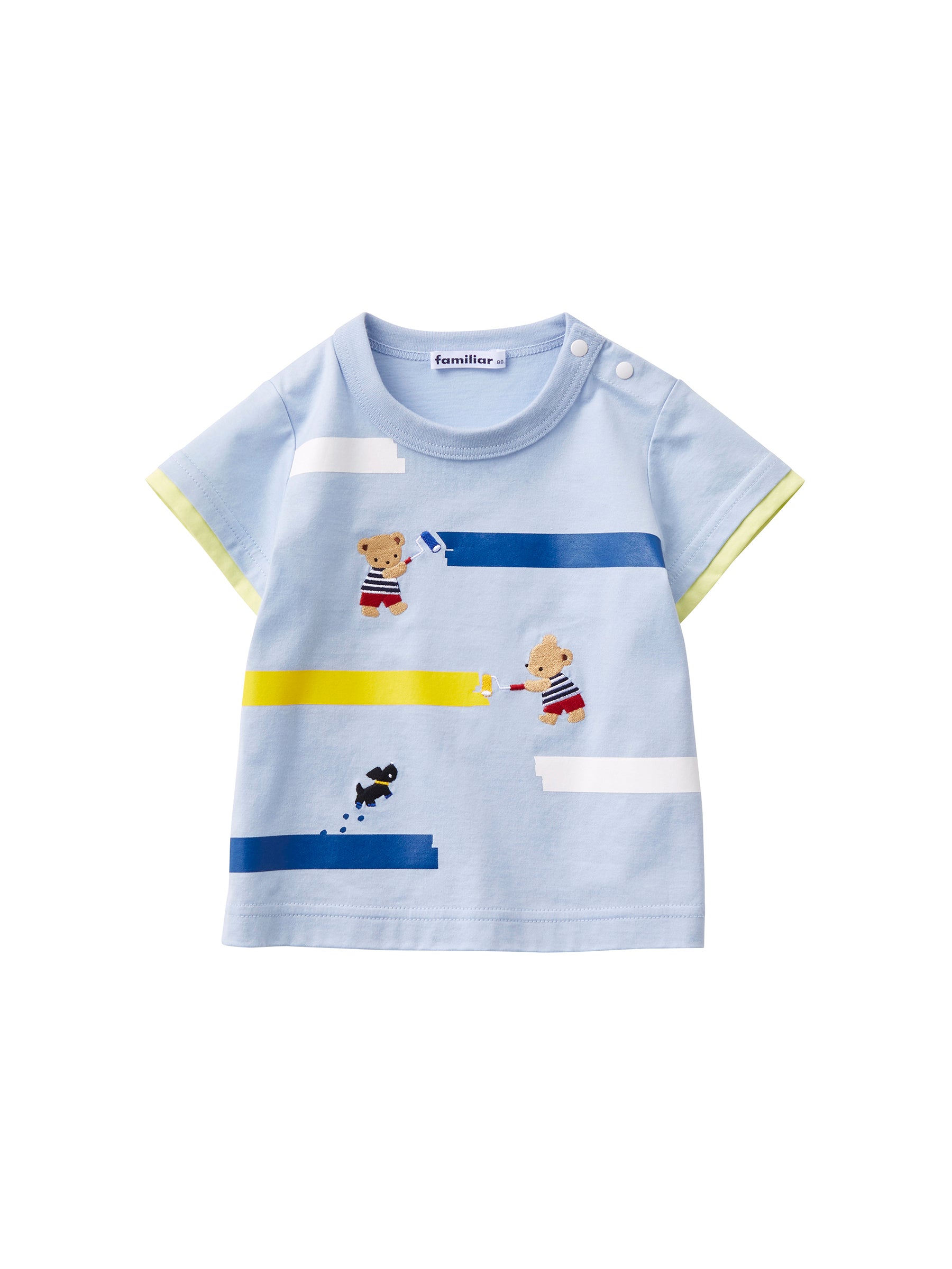 美品】familiar○○ファミリア クマポシェット風 長袖Tシャツ 90