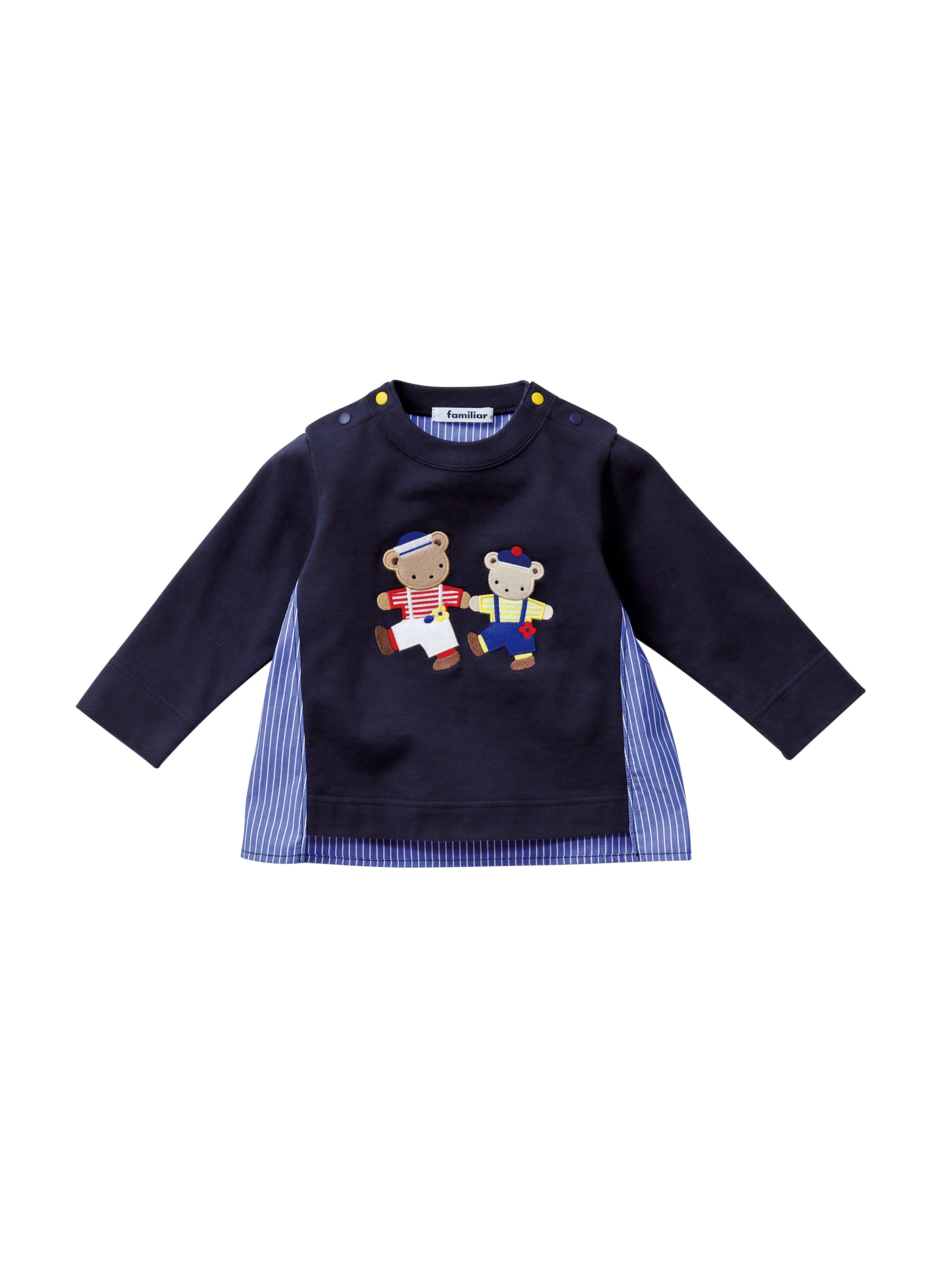 新品 ファミリア ストライプ 長袖Tシャツ 90 familiar - familiar