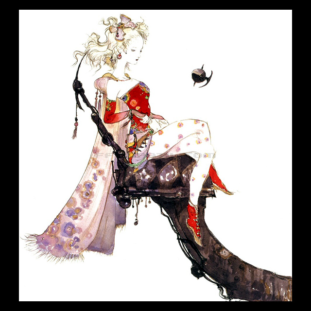 天野喜孝 FF6 版画 絵画 ロック B5サイズ 天野喜孝 リボン ff6 ティナ