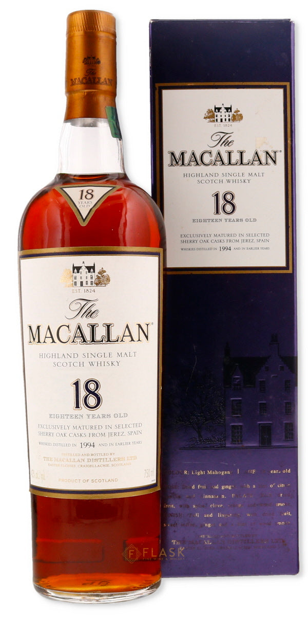 Buy Macallan 18 Year Old 1994 [Purple Box] | Flask