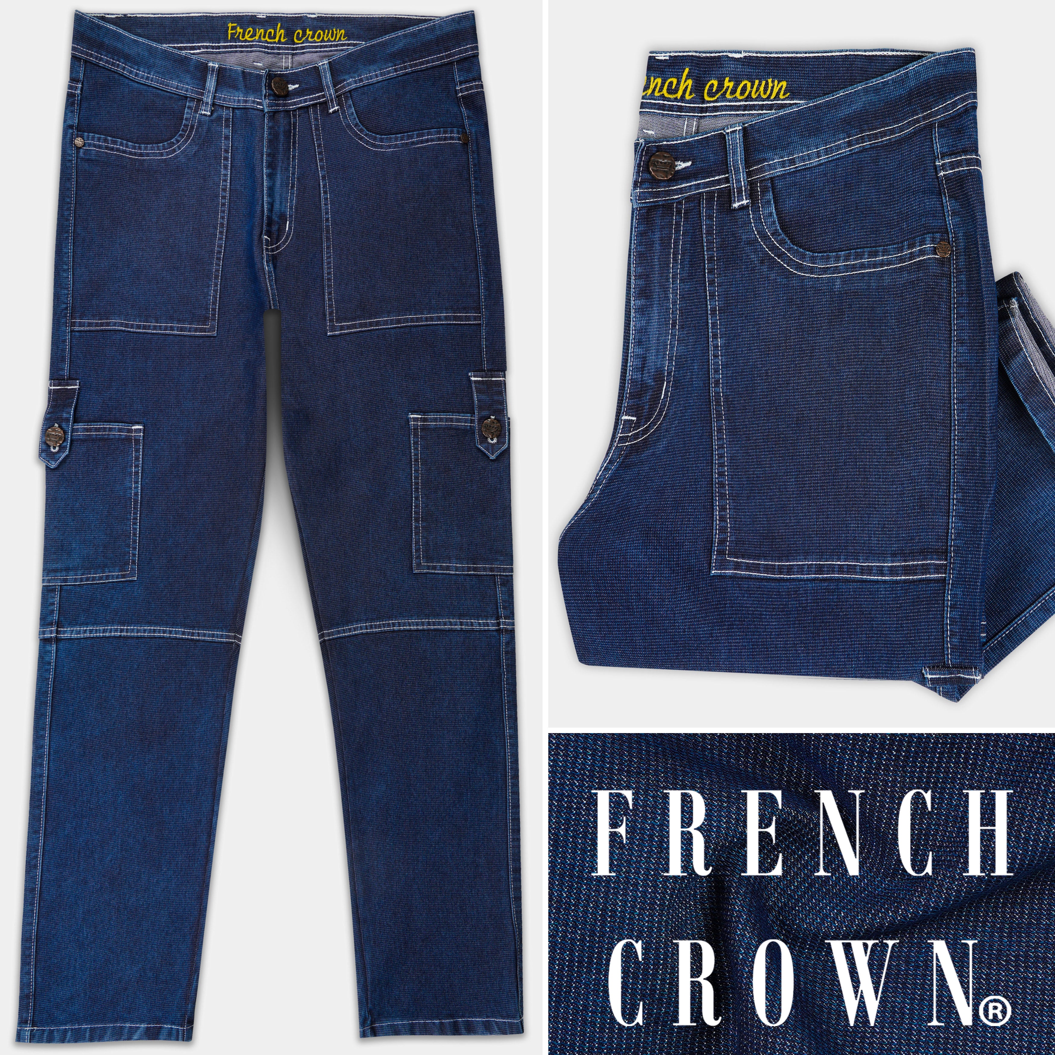 Tangaroa Blue Rinse Slim Fit Mid-Rise Clean Look Denim Jeans