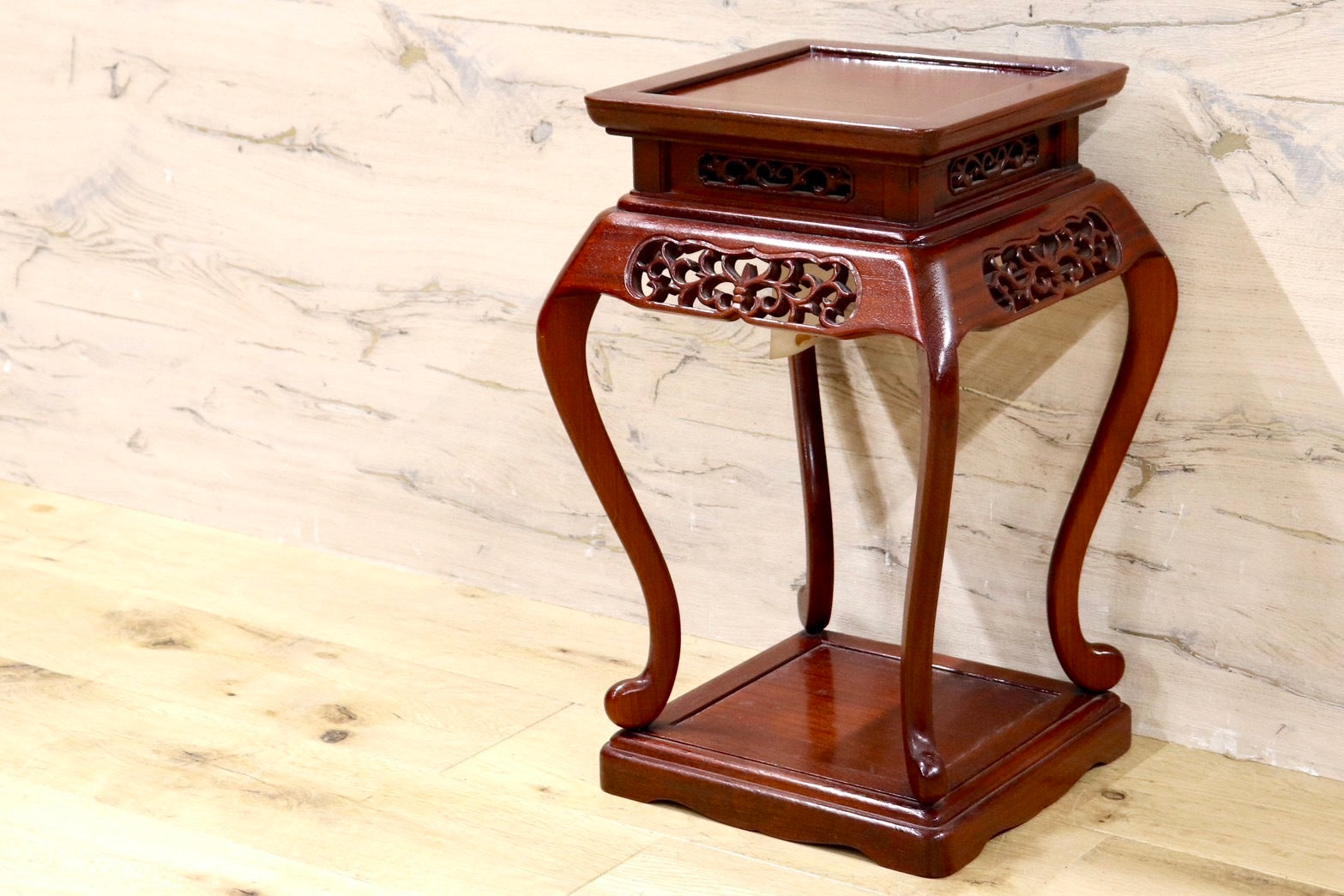 中国美術 香炉台 花台 紫壇 唐木 天然木 飾台 茶道具 四方台 唐木