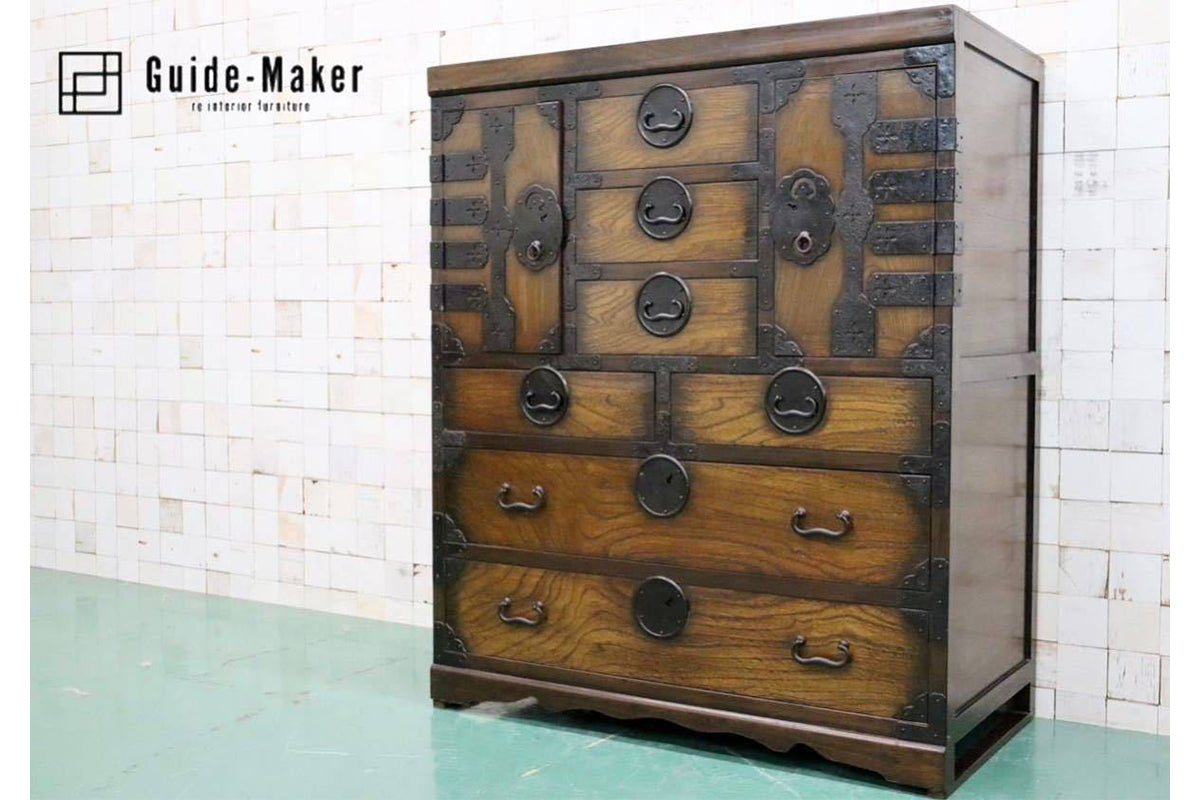 GMFT262○民芸タンス 時代箪笥 チェスト 整理箪笥 金具 タンス 和室 和