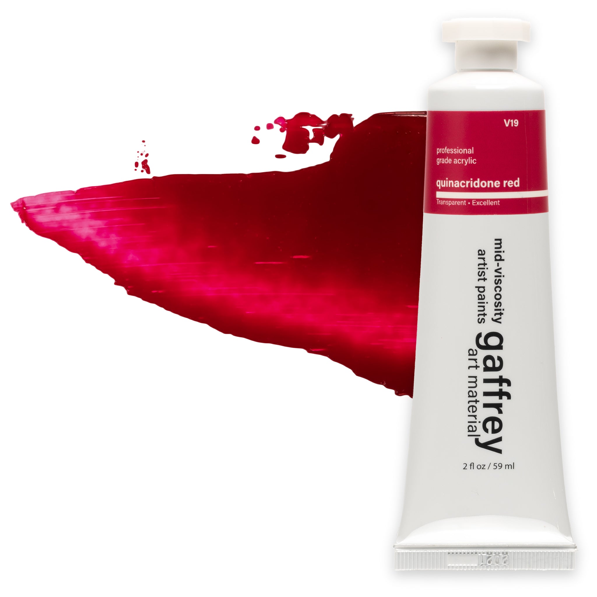 Gaffrey Standard Body Acrylic Paint - Quinacridone Red, 2 oz Tube