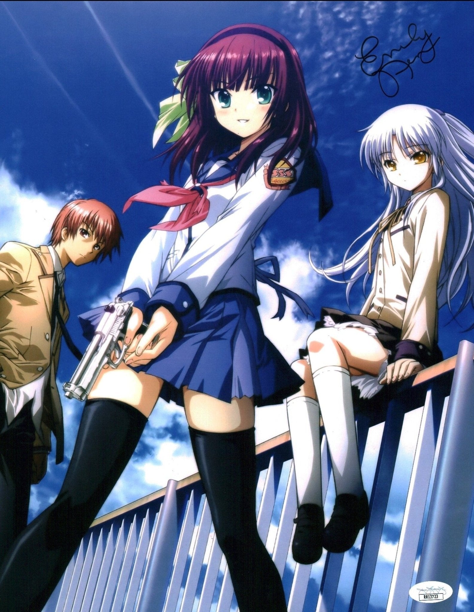Emily Neves Angel Beats 11x14 Signed Mini Poster JSA Certified Autogra