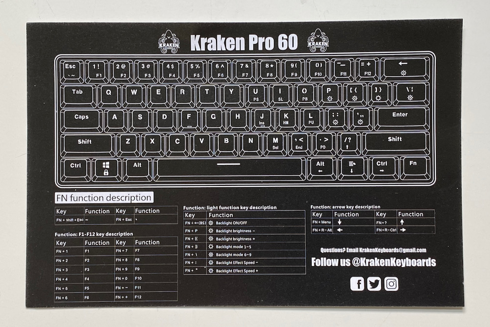 Kraken Pro 60レビュー・作動点1.0㎜の銀軸を搭載した圧倒的に反応が