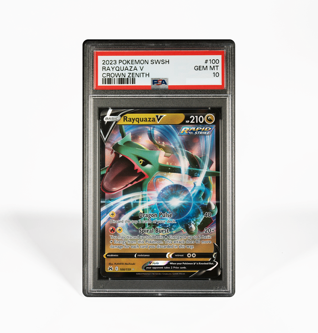 PSA 10 Rayquaza V Crown Zenith #100 Pokemon card – GorillaTCG