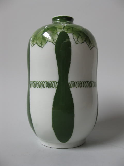 富永源六 釉裏紅 花流水文八角鉢 源六焼 嬉野焼 有田