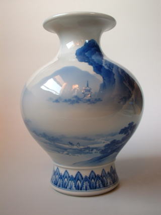 真葛香山 染付龍花瓶 真葛香山 染付龍花瓶