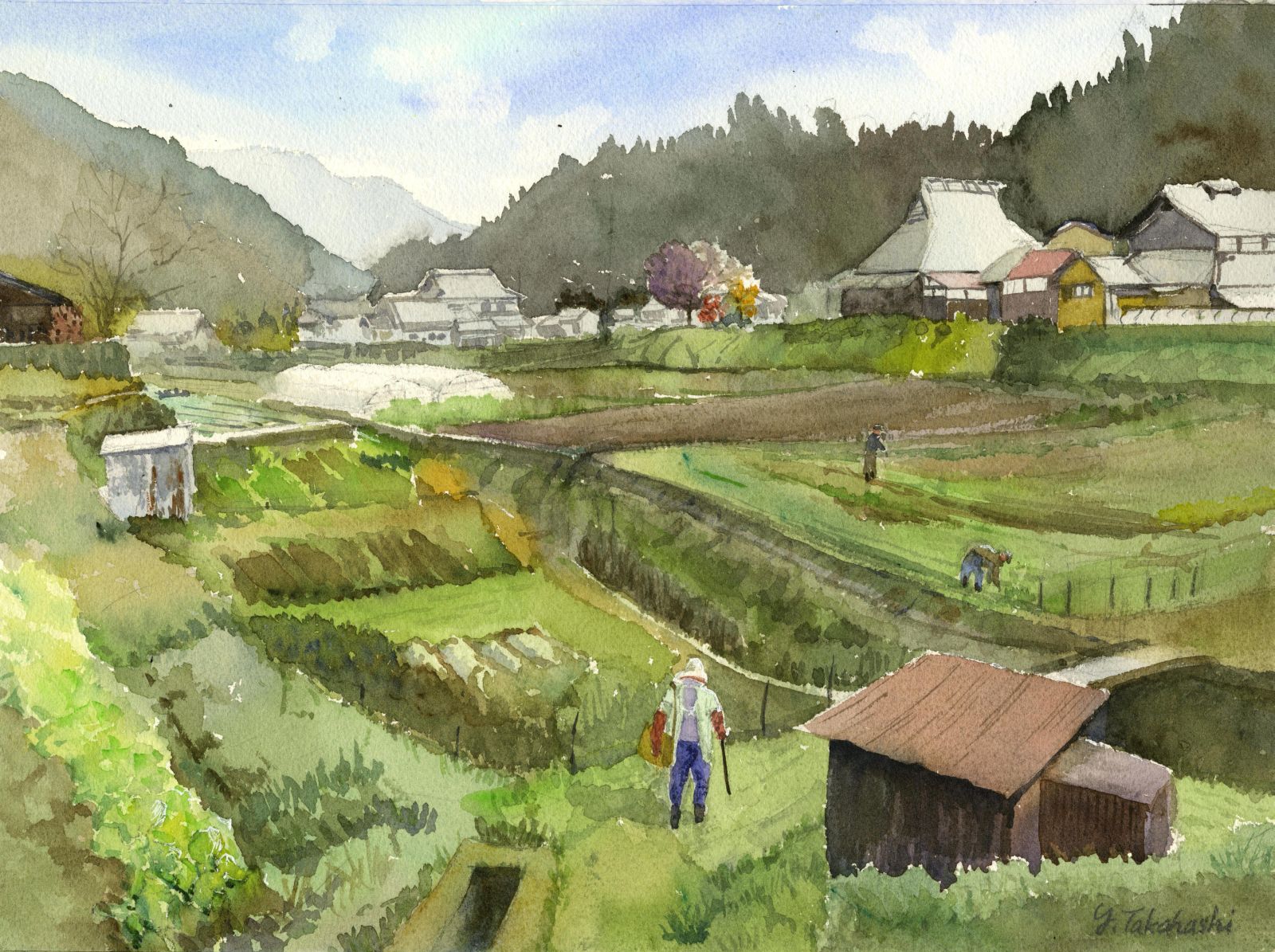 京都の路地裏」 手描き 油絵 油彩画 風景画 原画 京都 Amazon.co.jp