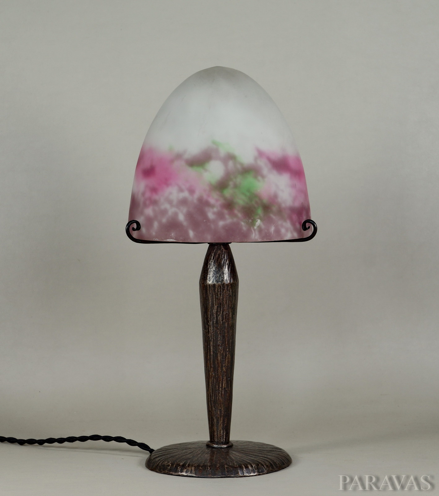 ランプミューラーアールヌーヴォースタンドランプ台は鉄渦巻のデザイン