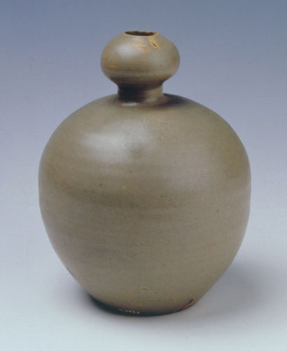 藤岡了一 識隋代青瓷長頸瓶灰釉青磁花瓶(水瓶) 中国唐物時代