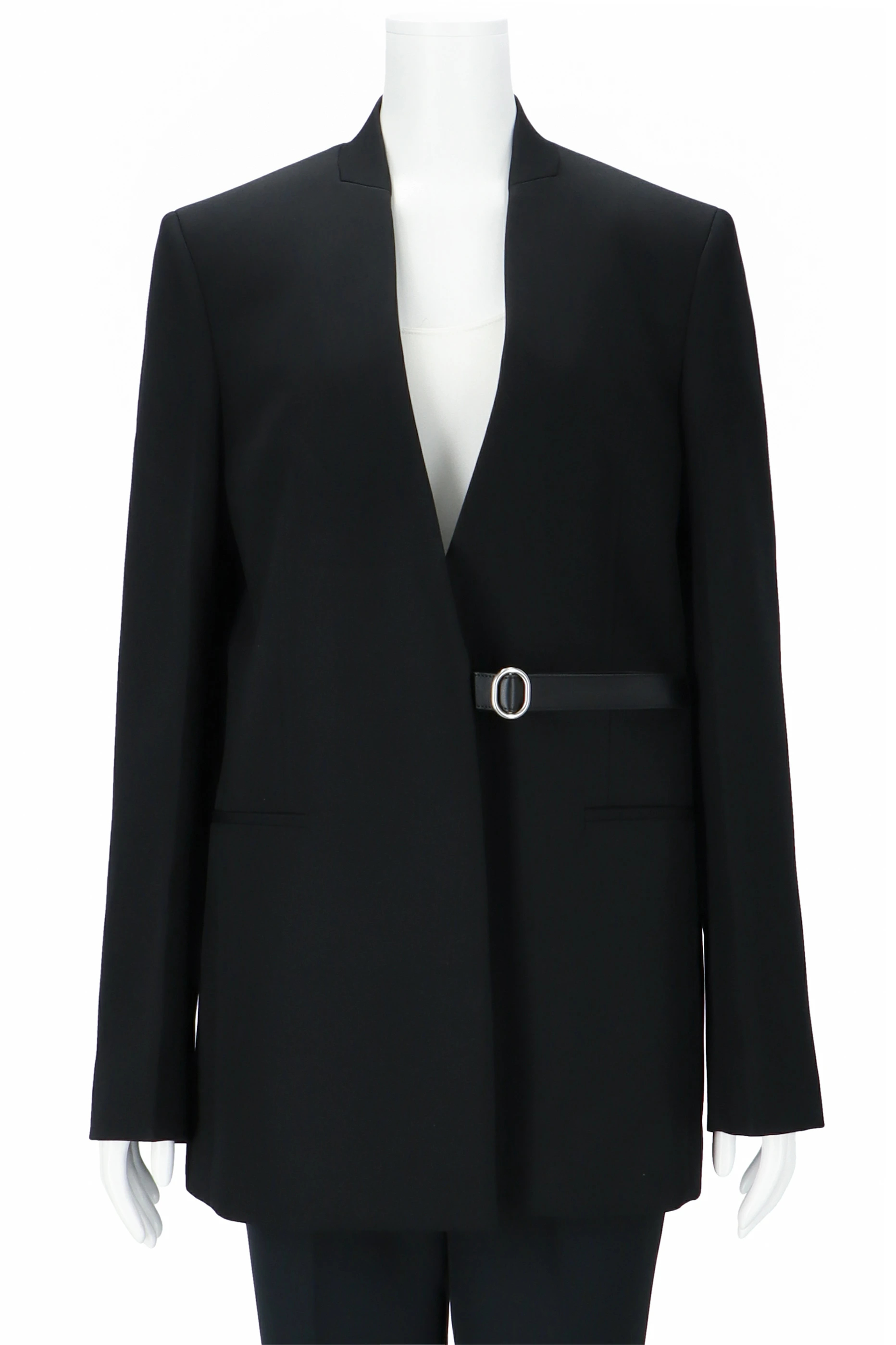 JIL SANDERジルサンダー ノーカラージャケット 黒 48 JIL SANDERジル