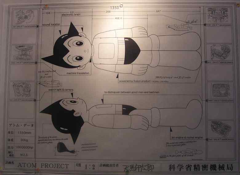 未使用 鉄腕アトム ATOM DREAM PROJECT天馬午太郎 設計図2枚組【鉄腕