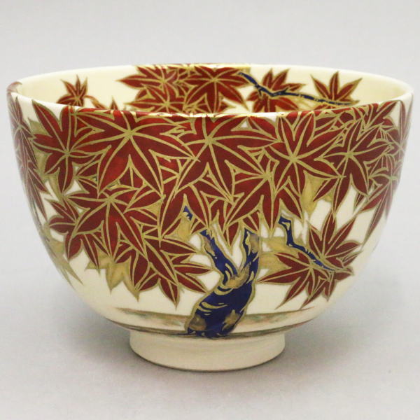 茶道具 清閑寺窯 杉田祥平造 瀧浪茶入 仕覆付 共箱 瀧浪茶入 V 9042