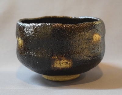 茶道具 黒楽茶碗 二代 小川長楽 造