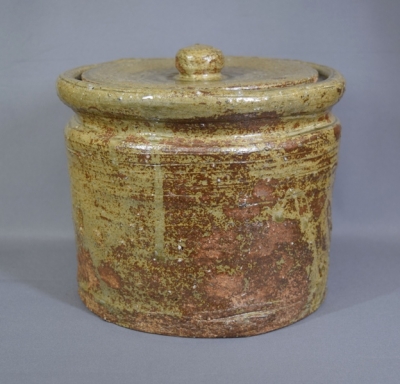 出雲焼 11代長岡空権 黄いらぼ 水指 而妙斎書付