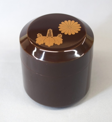 即中斎 宗匠 御筆 寿 四方盆 漆園作 共箱 茶道具 【k3643】 漆専