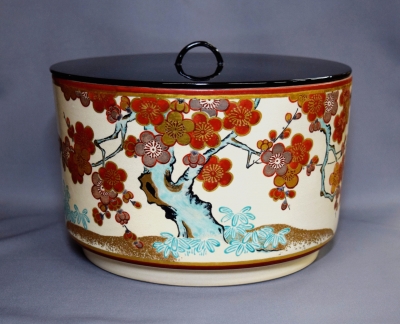 二代矢口永寿 九谷焼 仁清写 梅の絵平水指 即中斎 | 茶道具 小西康のぶろぐ