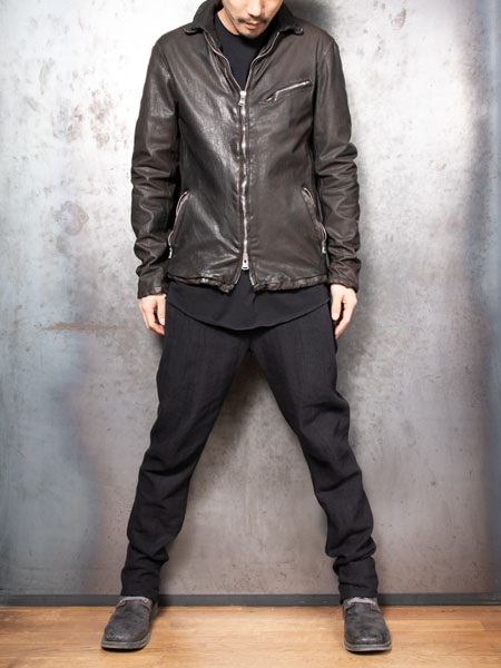 BACKLASH 製品染め イタリアンバッファロー シングルライダース S 黒