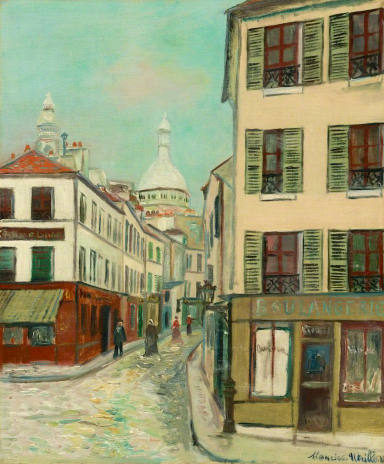 ユトリロ【モンマルトル、ノルヴァン通り】 - 手描き 絵画（油絵複製画