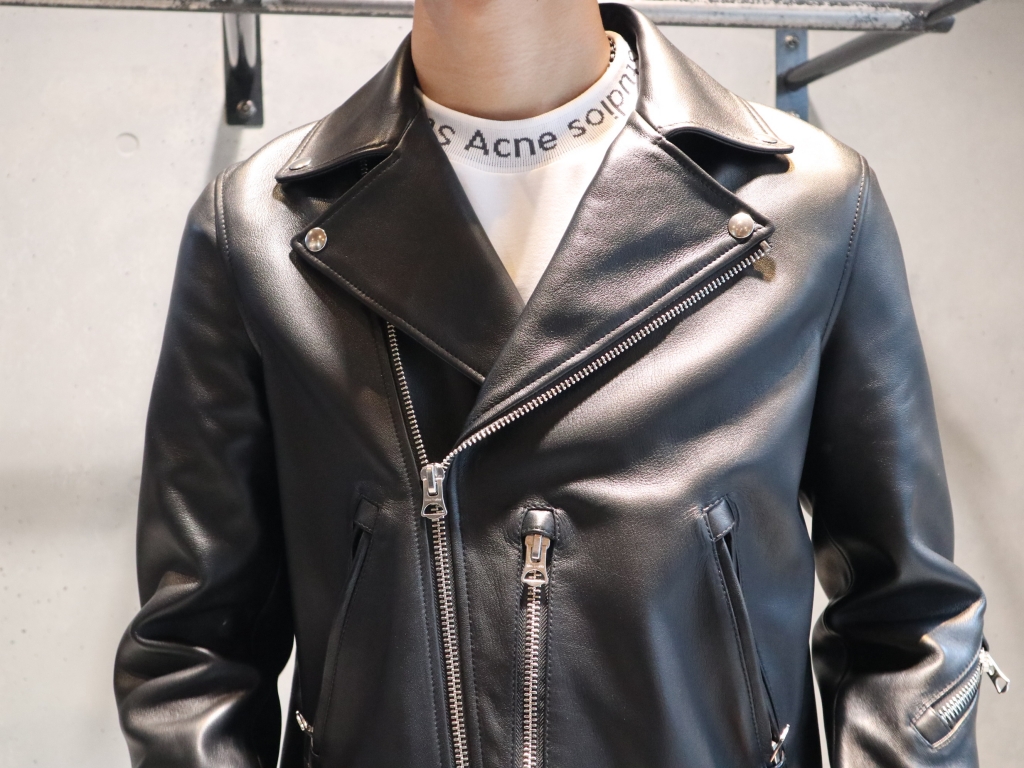 Acne Studios】Nate Clean ライダースレザージャケット