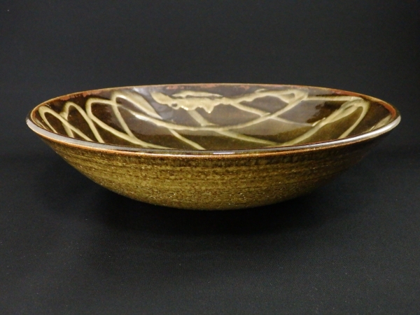 酒津堤窯 （武内晴二郎） 流掛尺皿 共箱 酒津堤窯 （武内