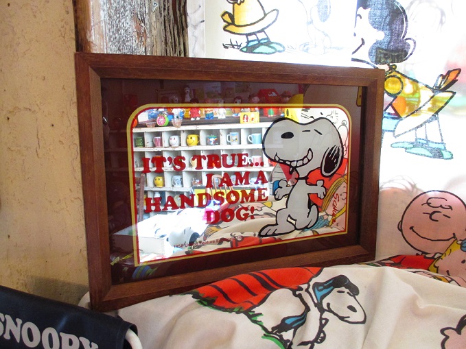 スヌーピー パブミラー 昭和レトロ vintage】 スヌーピーのパブミラー
