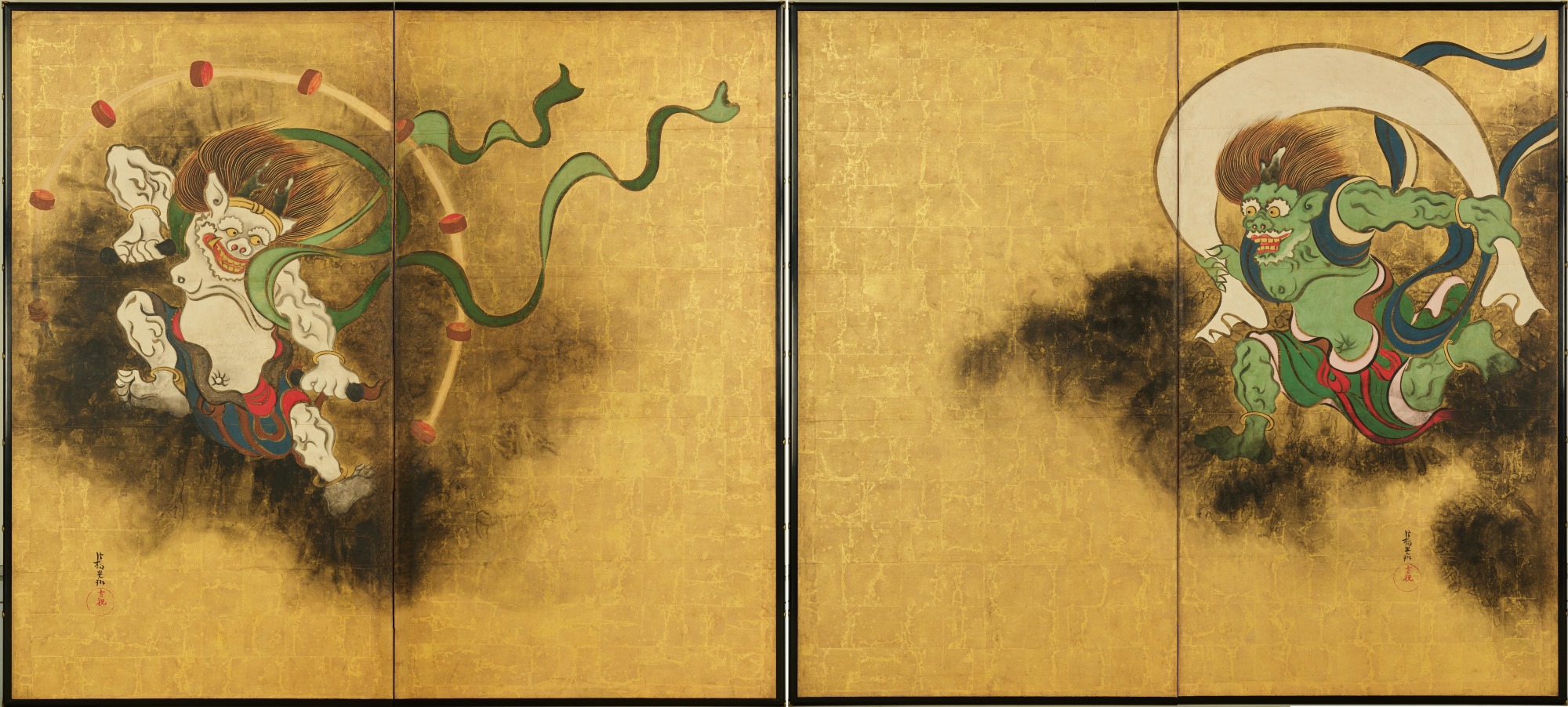 模写】酒井抱一/青々其一/合作/秋草美人画/美人図/掛軸/名家伝来