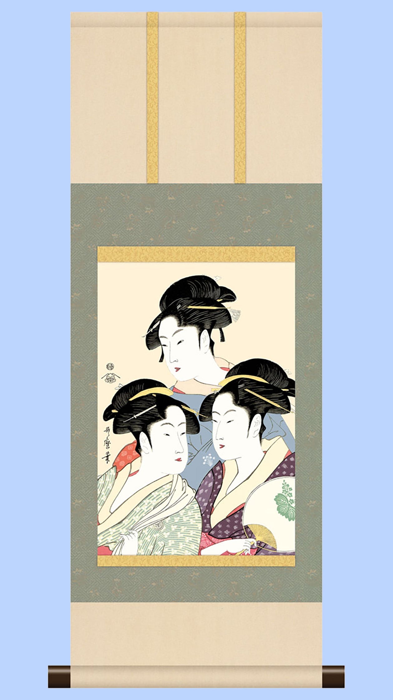 複製/良寛和尚/扇面短歌一首/工芸品/掛軸/名家伝来/AK-456