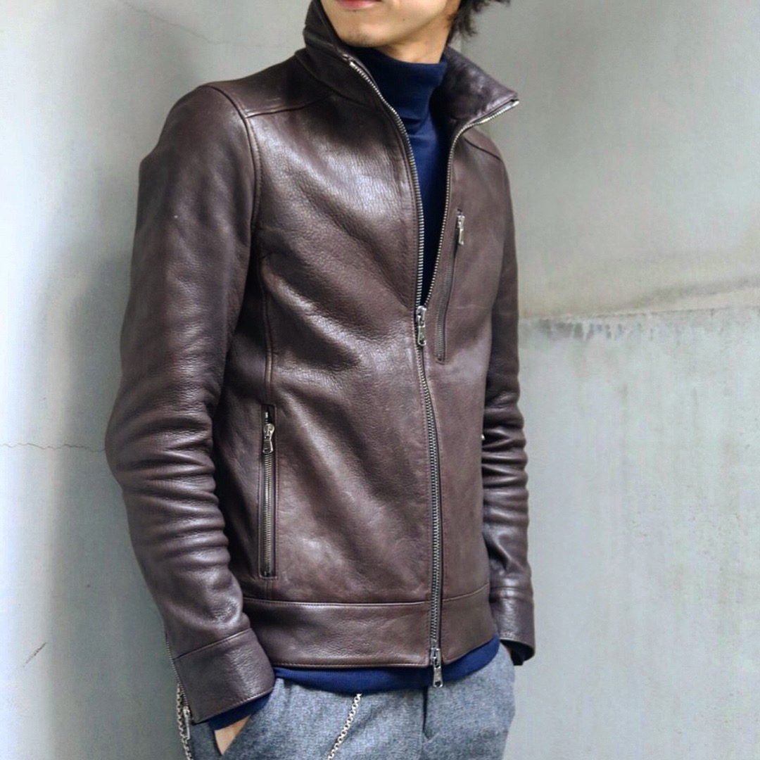 定価18万 junhashimoto ディアスキン インナー ライダース 鹿革 - メルカリ