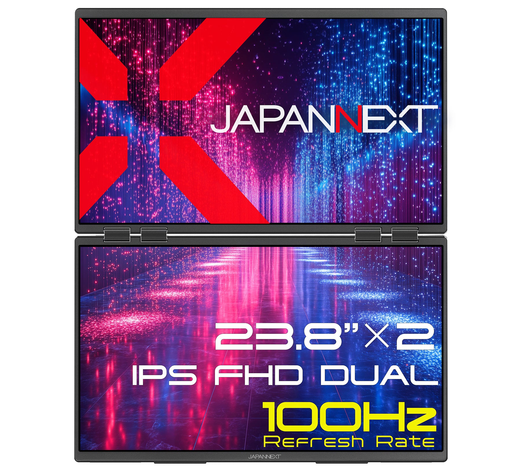 JAPANNEXT 23.8インチ IPSパネルx2搭載 フルHD(1920x1080)解像度 大型