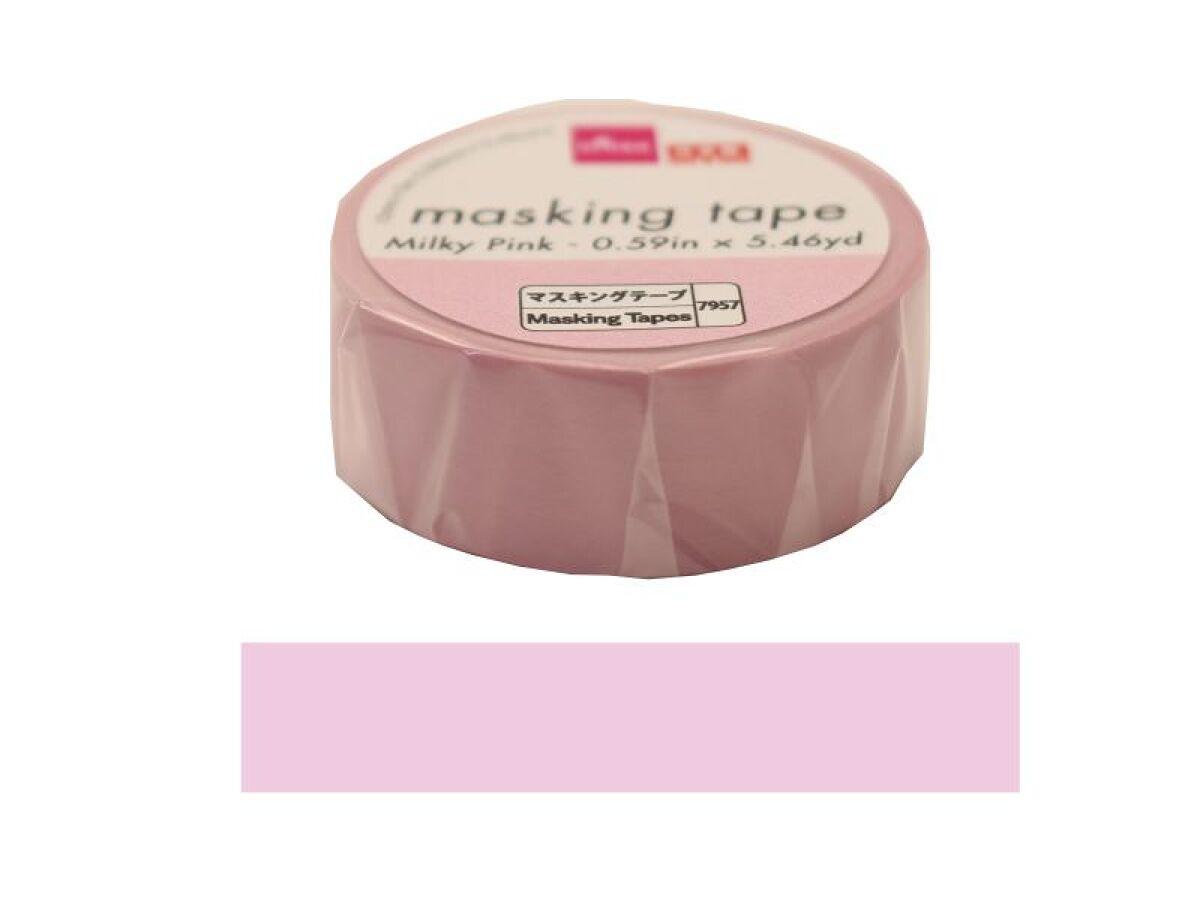 マスキングテープ（ミルキーピンク、1．5cm×5m） -100均 通販