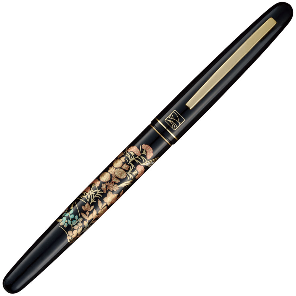 くれ竹万年毛筆 蒔絵物語 秋息吹 黒 (DU185-215)