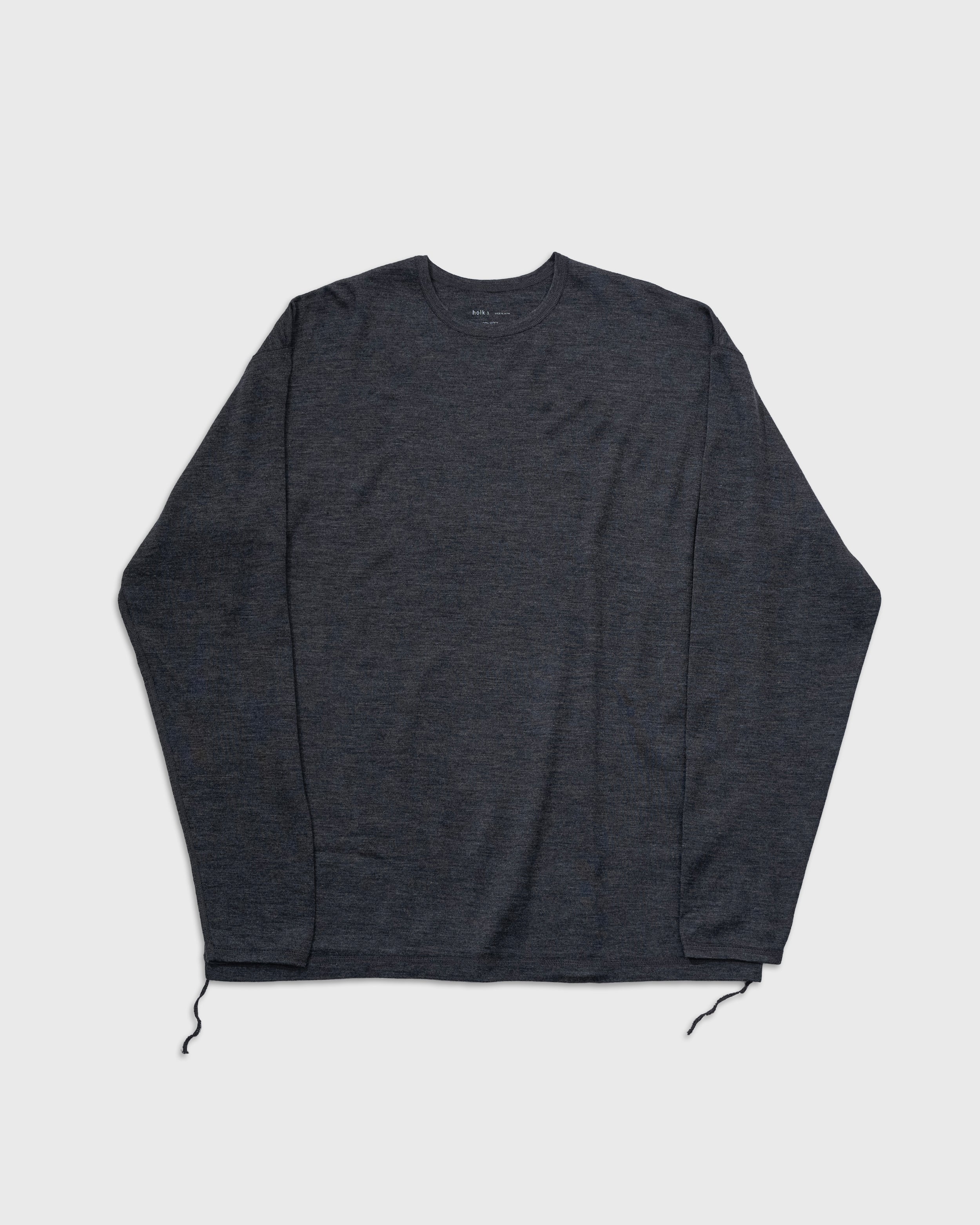 holk Wool Long Sleeve Tee, Charcoal – Keylime Tokyo