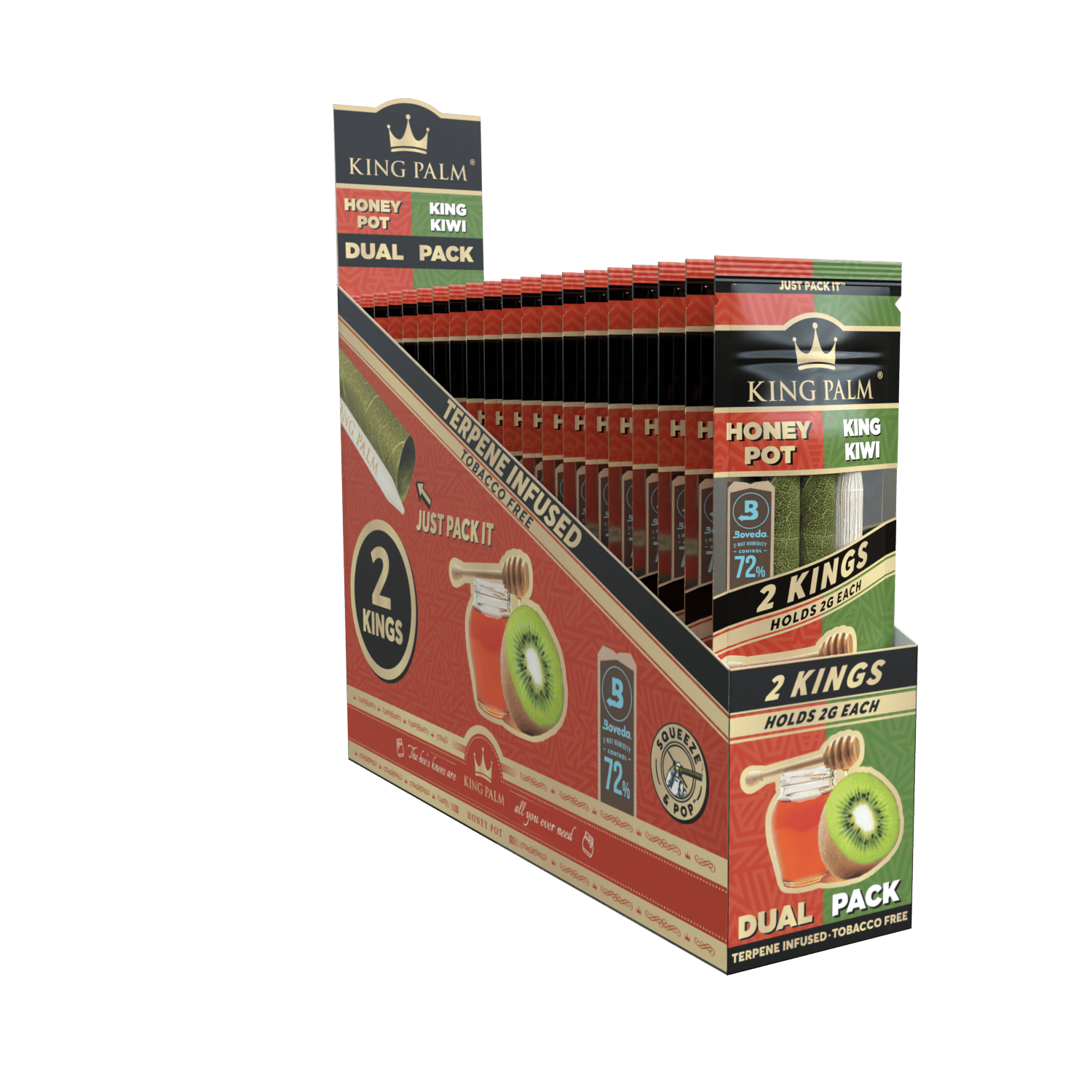 2 King Rolls - Dual Pack - Honey & Kiwi - 20 Units Per Display