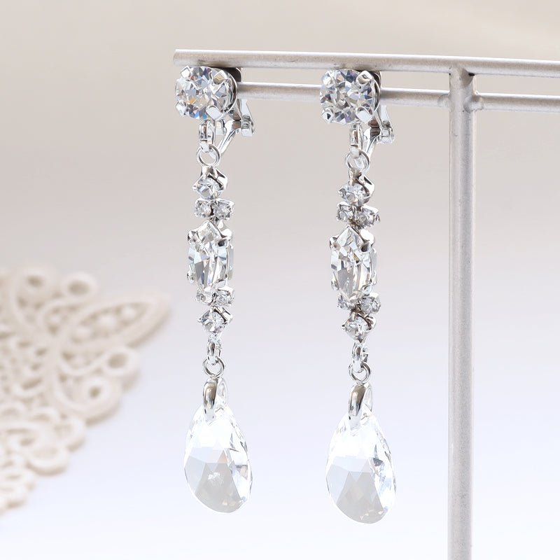 KIWA BRIDAL】KBE-3 クリスタルドロップ イヤーアクセサリー – 貴和