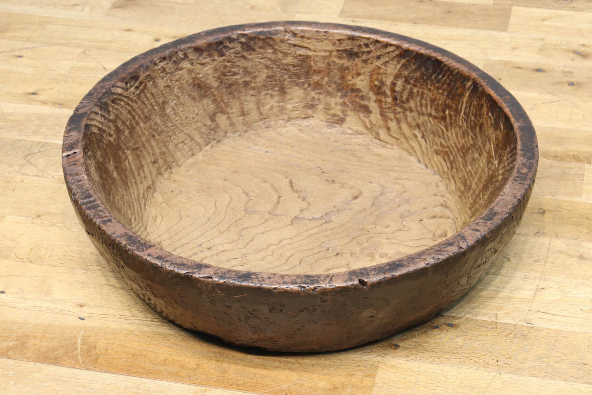 アンティーク木製 大型こね鉢 直径約57 アンティーク木製 大型こね鉢