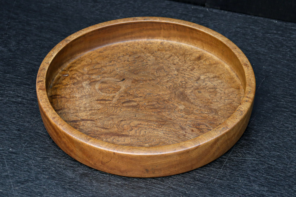 見事な杢目が流れる重厚感のある丸盆 DC8515 – 古福庵 [ KOFUKUAN