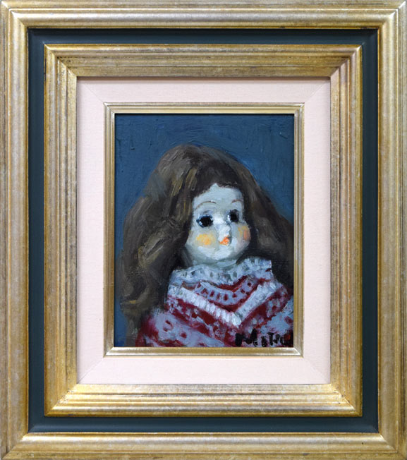 定価45万 「 松森 今照 作」 女性画 油絵 証明シール 付き