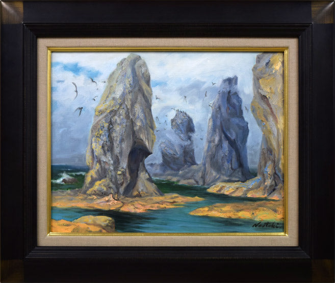 絵画 油彩肉筆画 真作 姫野陸郎『風景画』F4 【公式通販】