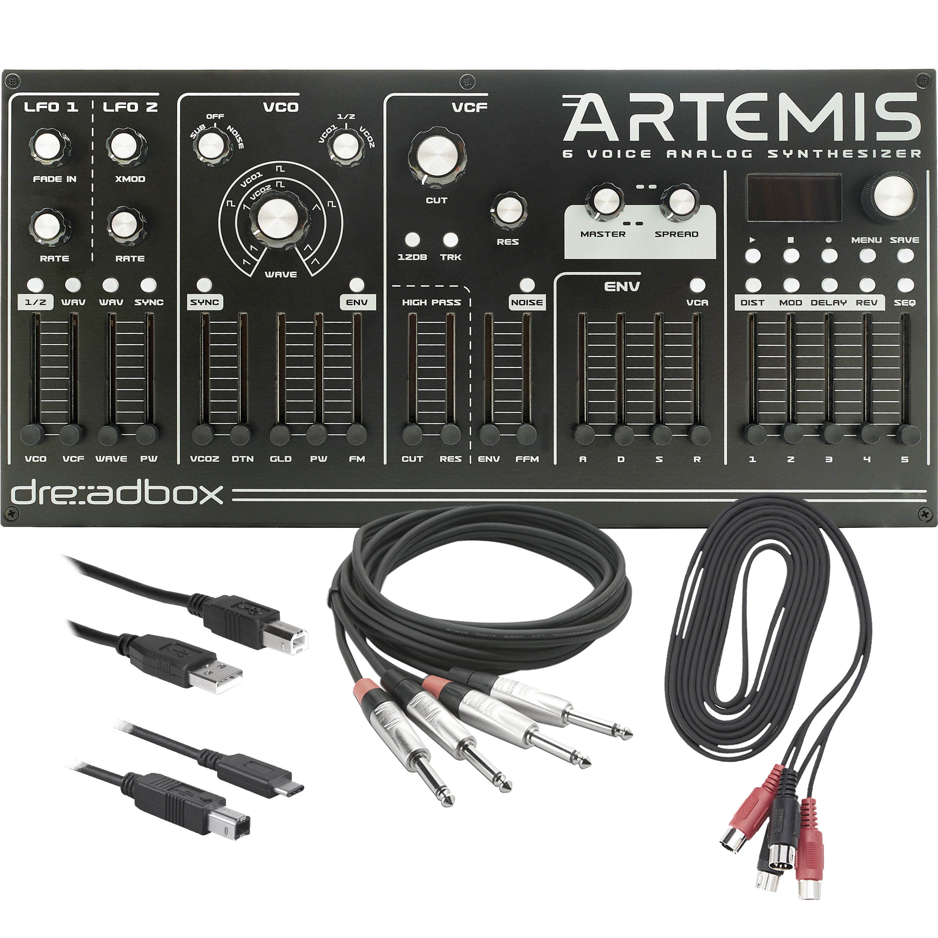 Dreadbox Artemis Desktop 6-Voice Analog Synthesizer CABLE KIT