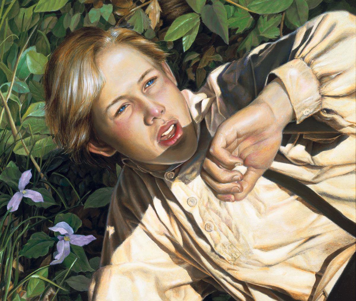 first vision by liz lemon swindle 14 year-old joseph smith looking